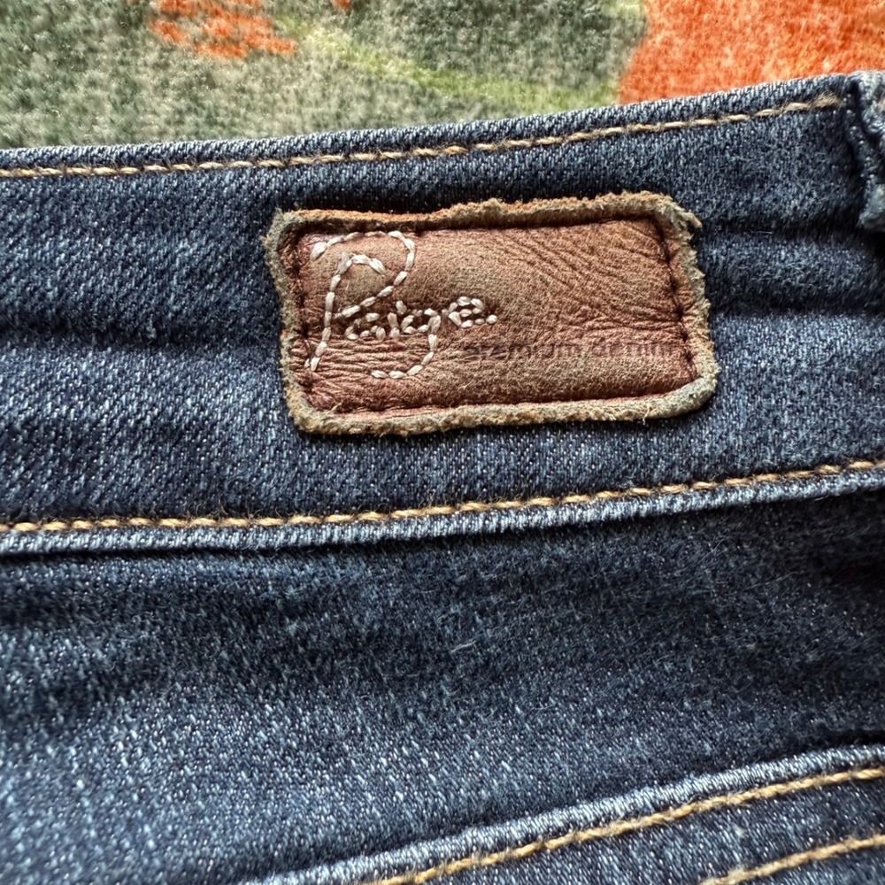 Paige Canyon Flare Jeans Dark Wash Denim Size 30 Made in USA‎ Stretch W3142 - Picture 9 of 11